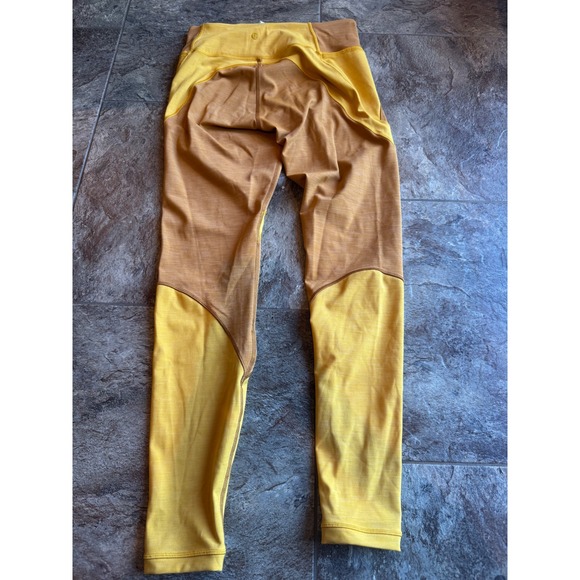 Lululemon Early Extension High-Rise Tight Heathered Fools Gold Pockets Sz 8 EUC - Picture 5 of 5
